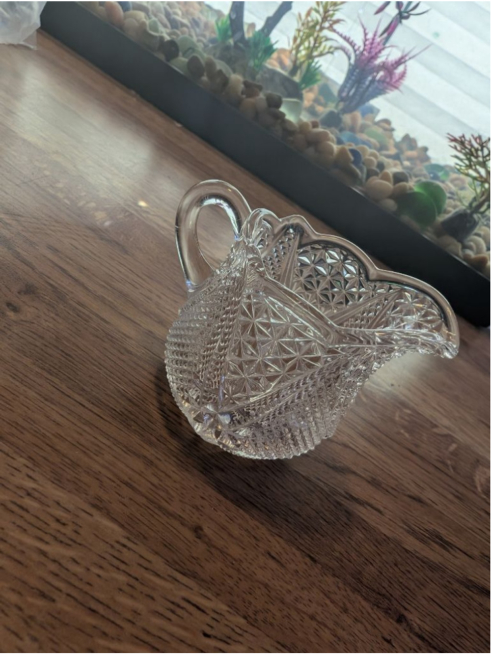 Vintage cut crystal small pitcher for creamer